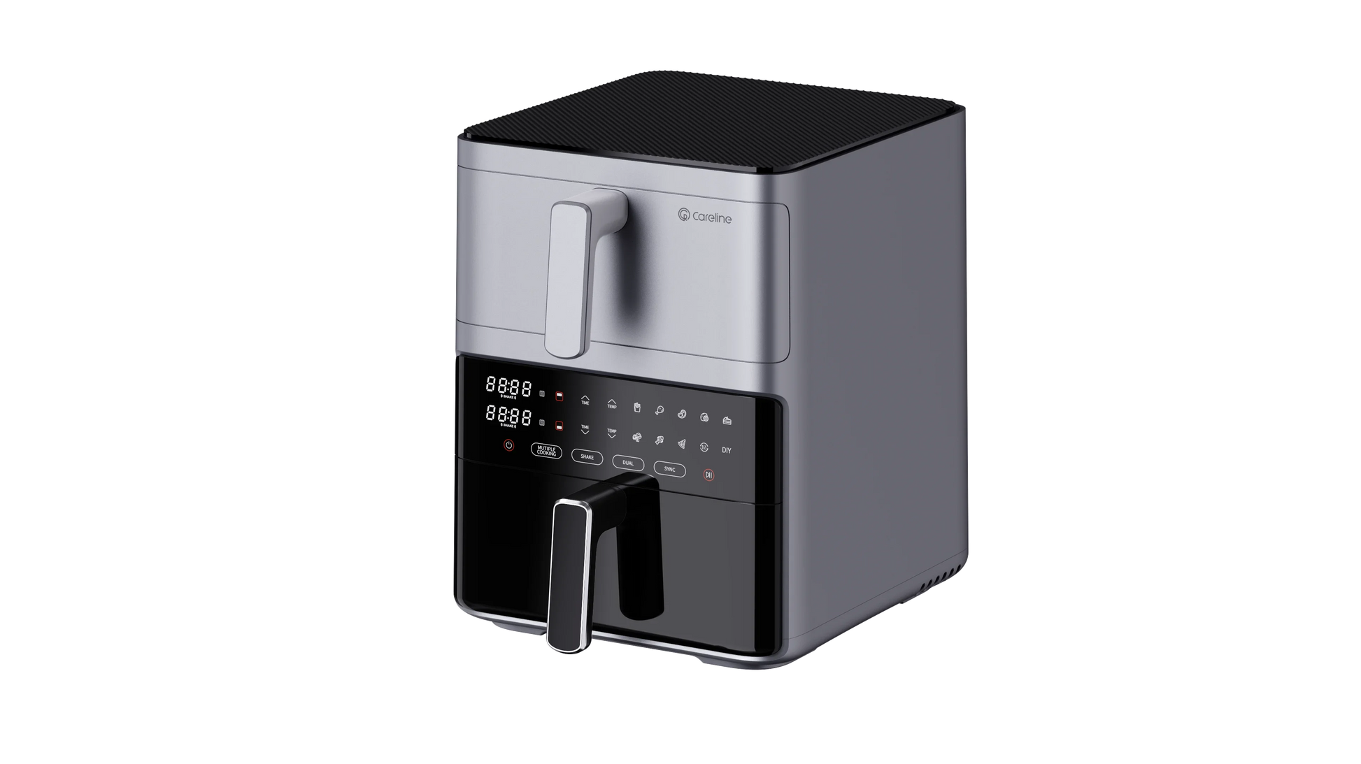 KTX-679443 Dual-core Digital Air Fryer with High Capacity - Oil-Free Cooking Appliance in Silver Finish