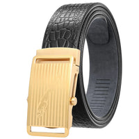 HKM-668371 Leather 3.5CM Belt with Steel Buckle - Model LY36-61518-8
