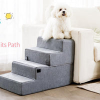 HKM-201171 Non-Slip Foam Pet Steps for Easy Access to Beds and Sofas - 3, 4, or 5-Step Options Available