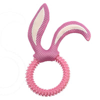 HKM-286995 Interactive Bunny Ears Dog Toy - Durable TPR Bite Toy in Pink, Pink Blue, and Pink Yellow