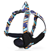 HKM-174867 Adjustable Pet Chest Strap in Blue, Red, or Wave - Sizes S to L for Dogs 5-35kg