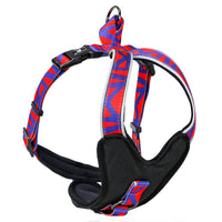 HKM-174867 Adjustable Pet Chest Strap in Blue, Red, or Wave - Sizes S to L for Dogs 5-35kg