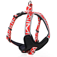 HKM-174867 Adjustable Pet Chest Strap in Blue, Red, or Wave - Sizes S to L for Dogs 5-35kg