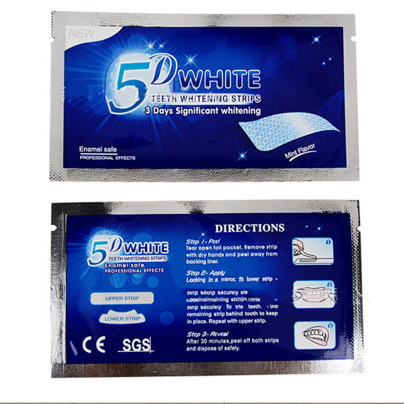 HKM-227923 Teeth Whitening Patch - 14 Bags of Mint-Scented 5D Whitening Stickers with Toothpaste for Brightening Results
