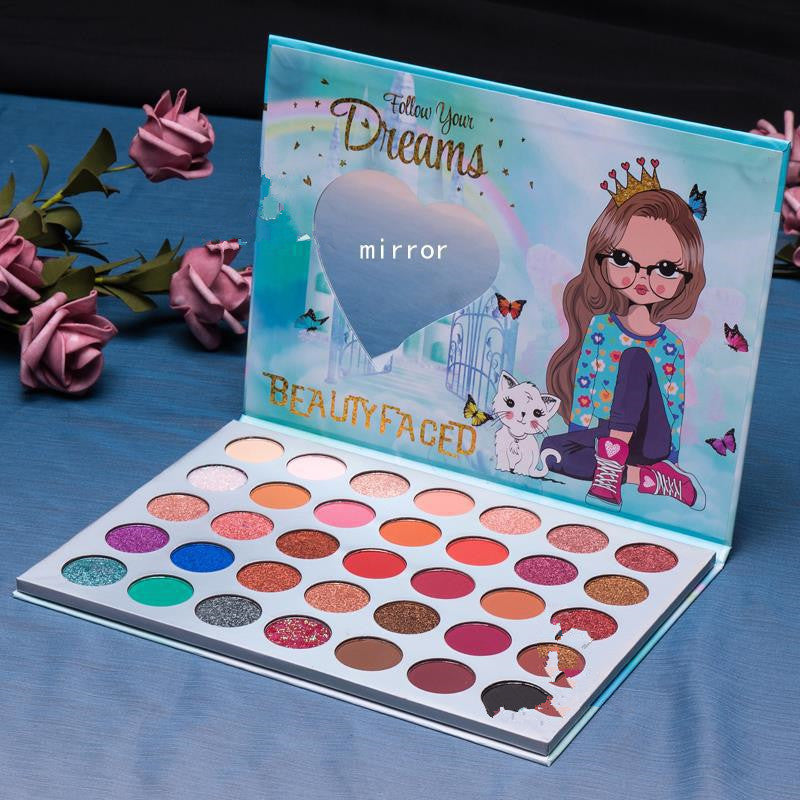 KTX-794195 Sequin Eyeshadow Palette with 35 Bold Colors for Eye Makeup Modification