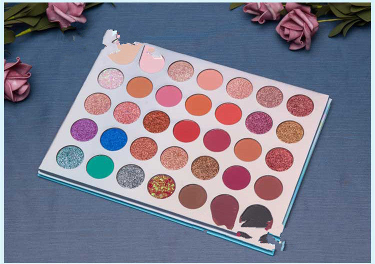 KTX-794195 Sequin Eyeshadow Palette with 35 Bold Colors for Eye Makeup Modification