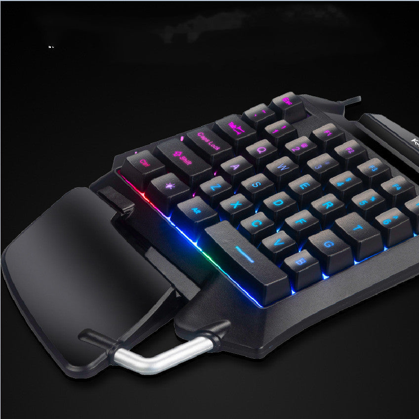 KTX-826579 One-Handed Gaming Keyboard Converter for Mobile Games with Multimedia and Shortcut Keys
