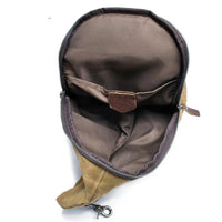 HKM-107027 Men's Wax Canvas Crossbody Messenger Chest Bag - High Capacity Design