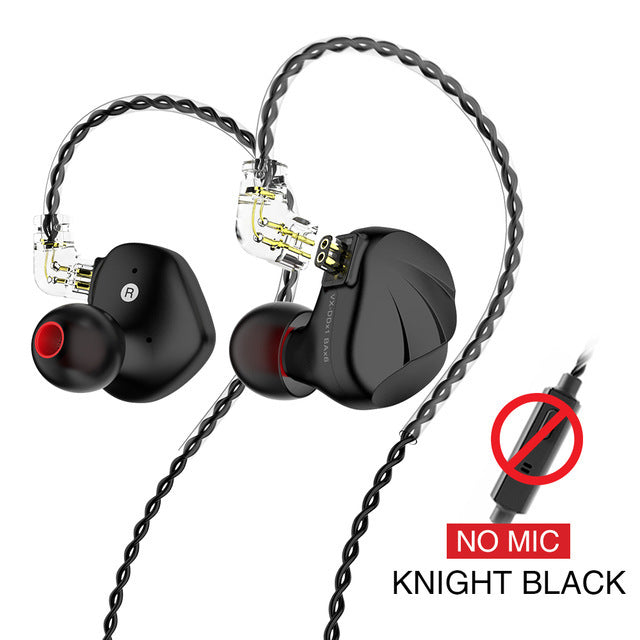 KTX-736531 Hybrid Metal In-Ear Earphones with 1DD+6BA Drivers, 3.5mm Plug, Optional Mic, 1.25m Cable