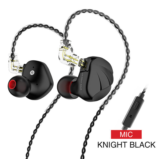 KTX-736531 Hybrid Metal In-Ear Earphones with 1DD+6BA Drivers, 3.5mm Plug, Optional Mic, 1.25m Cable