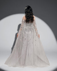 HKM-495315 Elegant Silver Evening Dress for Women - Model EZ25011