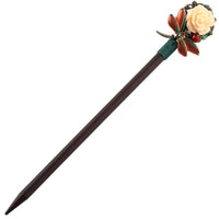 HKM-624275 Wooden Daily Pan Head Shaking Hairpin - Black National Style Hair Accessory