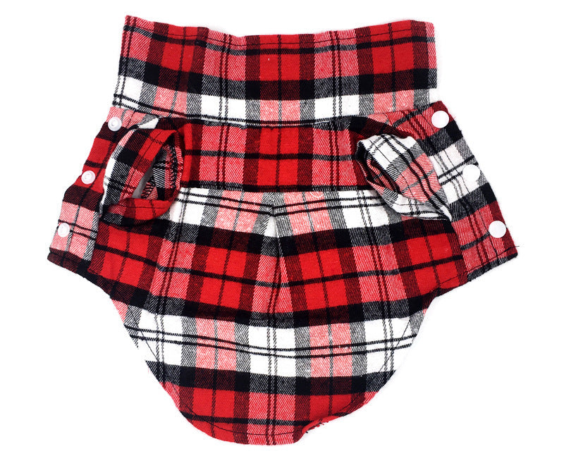 HKM-165011 Spring and Summer Cotton Plaid Dog Shirt - Stylish Pet Apparel for All Breeds