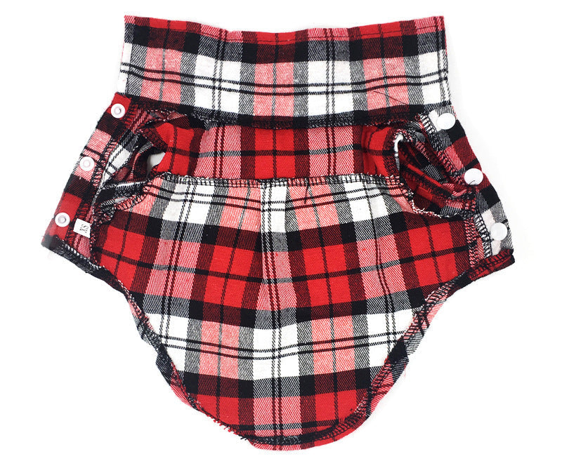 HKM-165011 Spring and Summer Cotton Plaid Dog Shirt - Stylish Pet Apparel for All Breeds