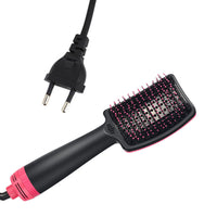 HKM-753107 Negative Ion Direct Heating Air Comb for Wet and Dry Hair - Rose Red & Light Green