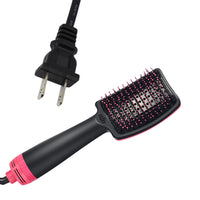 HKM-753107 Negative Ion Direct Heating Air Comb for Wet and Dry Hair - Rose Red & Light Green