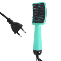 HKM-753107 Negative Ion Direct Heating Air Comb for Wet and Dry Hair - Rose Red & Light Green