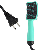 HKM-753107 Negative Ion Direct Heating Air Comb for Wet and Dry Hair - Rose Red & Light Green