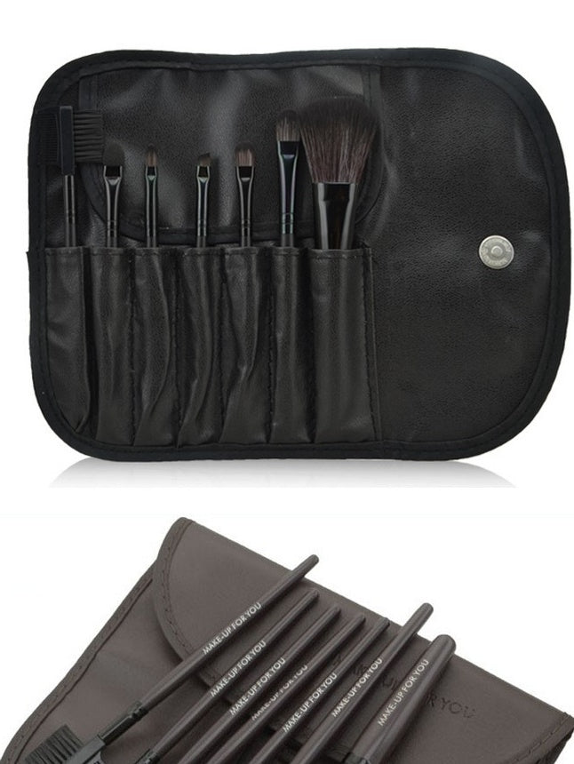 HKM-050899 Professional 7-Piece Makeup Brush Set with Portable Bag – Available in Various Colors