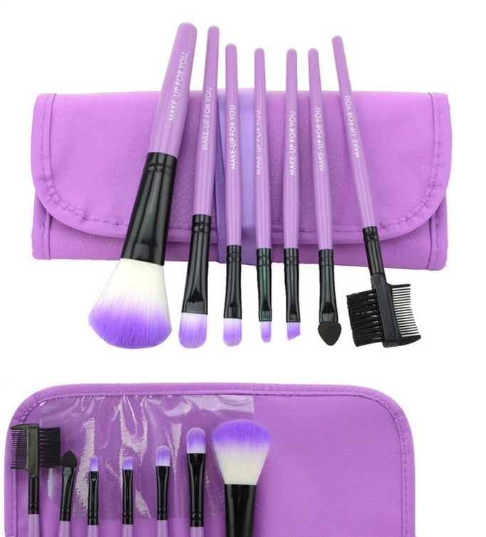 HKM-050899 Professional 7-Piece Makeup Brush Set with Portable Bag – Available in Various Colors