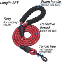 HKM-597395 Reflective Nylon Dog Leash for Enhanced Visibility and Control