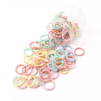HKM-705619 Gentle Hair Ties for Babies - Non-Disposable Rubber Bands, 100 Pieces, Comfortable for Kids