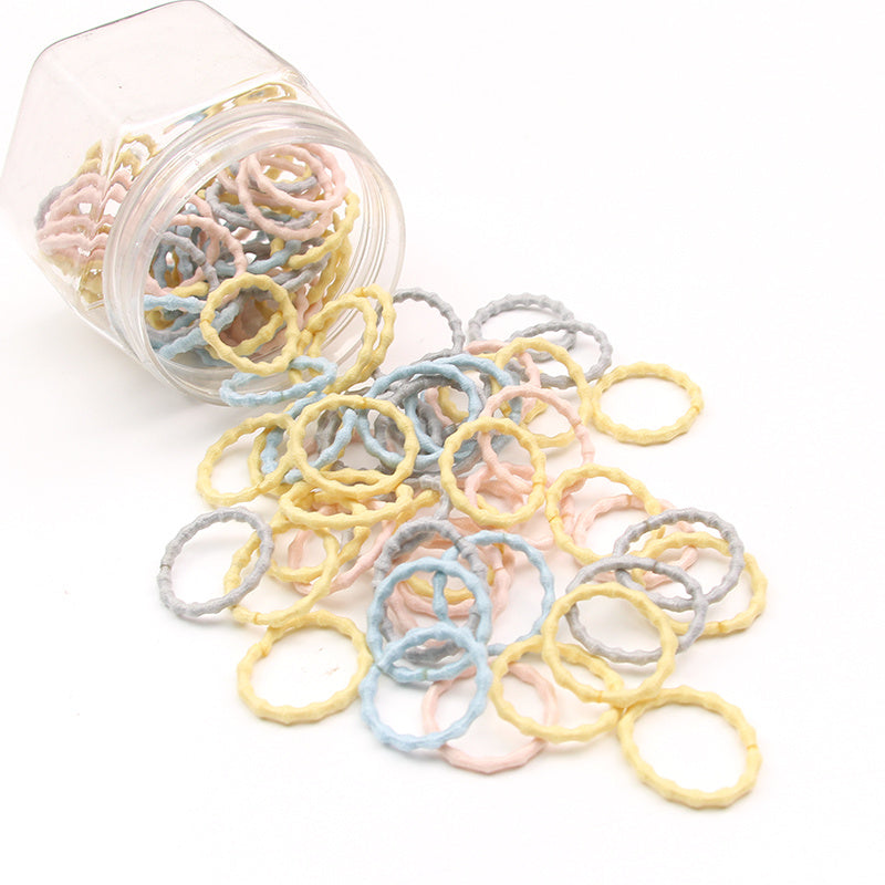 HKM-705619 Gentle Hair Ties for Babies - Non-Disposable Rubber Bands, 100 Pieces, Comfortable for Kids