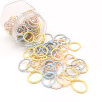 HKM-705619 Gentle Hair Ties for Babies - Non-Disposable Rubber Bands, 100 Pieces, Comfortable for Kids
