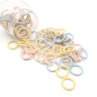 HKM-705619 Gentle Hair Ties for Babies - Non-Disposable Rubber Bands, 100 Pieces, Comfortable for Kids