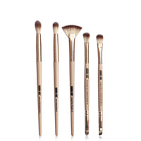 HKM-082515 5-Piece Makeup Brush Set - Nylon & Plastic, Compact Size 17.5 x 12.4 x 2 cm
