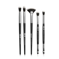 HKM-082515 5-Piece Makeup Brush Set - Nylon & Plastic, Compact Size 17.5 x 12.4 x 2 cm