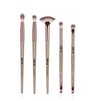 HKM-082515 5-Piece Makeup Brush Set - Nylon & Plastic, Compact Size 17.5 x 12.4 x 2 cm