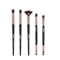 HKM-082515 5-Piece Makeup Brush Set - Nylon & Plastic, Compact Size 17.5 x 12.4 x 2 cm