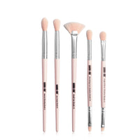HKM-082515 5-Piece Makeup Brush Set - Nylon & Plastic, Compact Size 17.5 x 12.4 x 2 cm