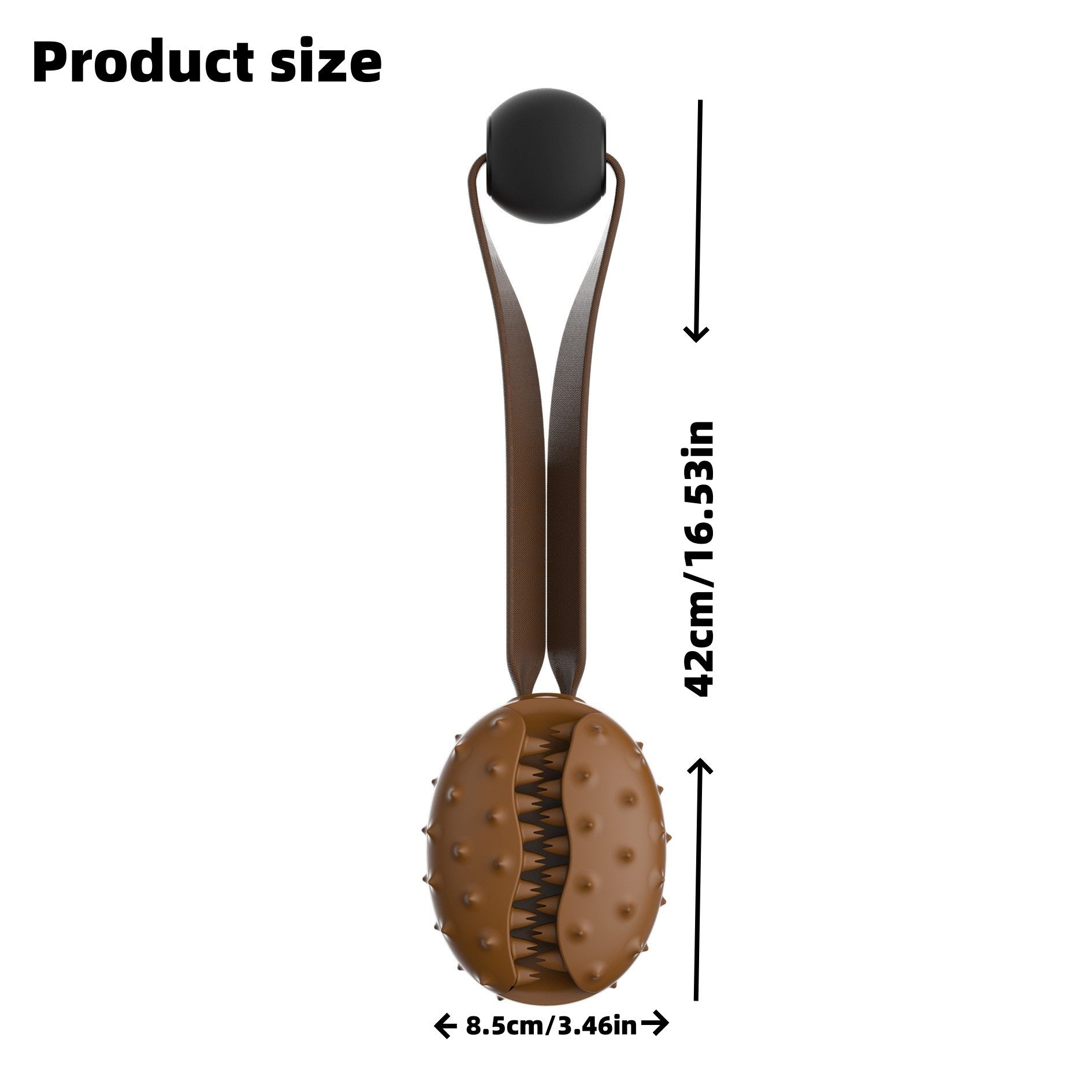 HKM-727315 Pet Tooth Cleaning Ball with Coffee Bean Design, Rope Knot for Slow Eating and Chewing, Durable TPR Material