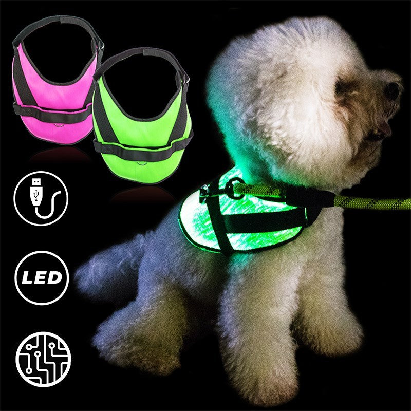HKM-365395 Luminous Cloak for Dogs and Cats in Fluorescent Green and Sweet Barbie Pink, Sizes S and L