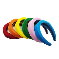 HKM-850195 Flannelette Sponge Cloth Hair Band in 10 Colors - 4cm Width, 11.5cm Inner Diameter