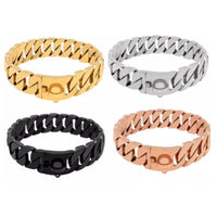 HKM-560851 Gold Stainless Steel Cast Dog Collar - Available in 40cm to 65cm Sizes