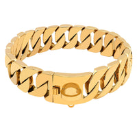 HKM-560851 Gold Stainless Steel Cast Dog Collar - Available in 40cm to 65cm Sizes