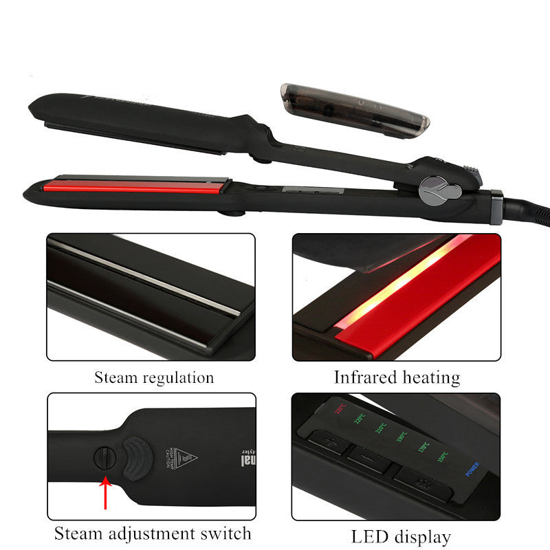 HKM-811667 Infrared Steam Spray Hair Straightener for Wet and Dry Hair with Tourmaline Ceramic Technology