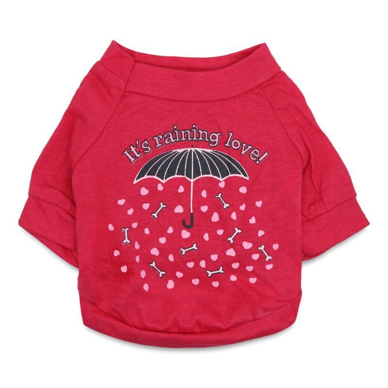 HKM-598419 Red and Black Edge Cotton Jersey Raglan T-Shirt for Small Dogs