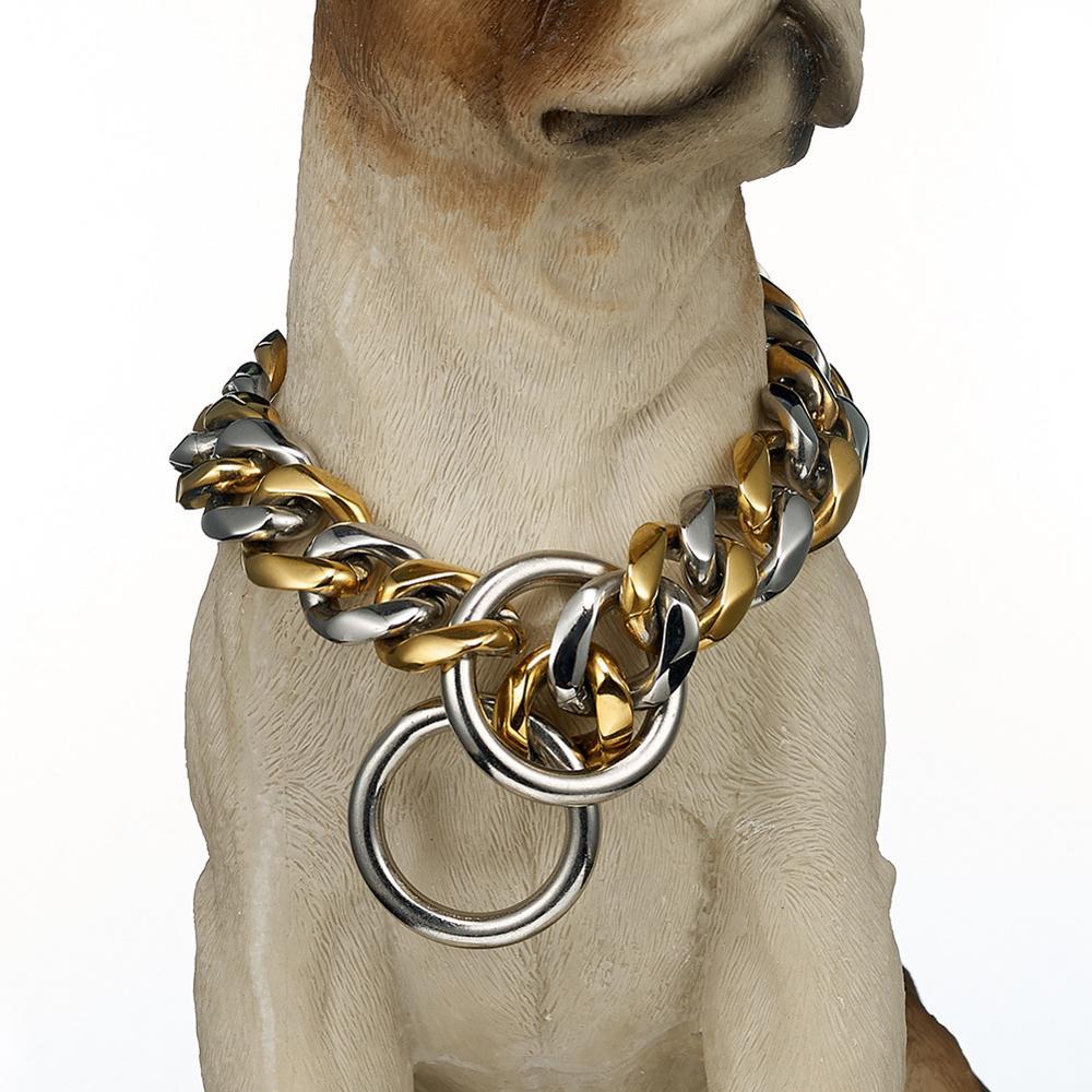 HKM-247827 Stainless Steel Dog Chain Collar for Large Breeds - Durable and Prevents Breaking