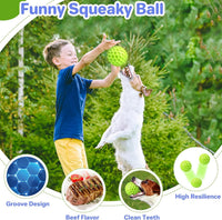 HKM-474707 Durable Squeaky Dog Ball for Aggressive Chewers - Waterproof and Interactive Chew Toy for Large Breeds