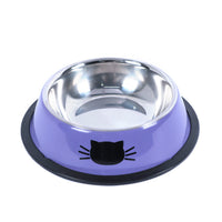 HKM-158035 Stainless Steel Non-Slip Pet Feeding Bowls - Multicolor Set for Cats and Dogs