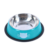 HKM-158035 Stainless Steel Non-Slip Pet Feeding Bowls - Multicolor Set for Cats and Dogs