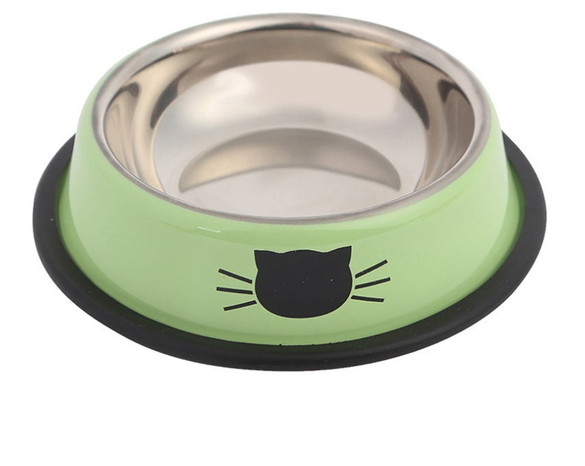 HKM-158035 Stainless Steel Non-Slip Pet Feeding Bowls - Multicolor Set for Cats and Dogs