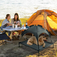 HKM-499219 Outdoor Portable Pet Bed with Canopy - Easy Assembly, Comfortable & Weather-Resistant, Ideal for Travel and Camping, Fits Pets up to 110 lbs