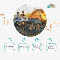 HKM-499219 Outdoor Portable Pet Bed with Canopy - Easy Assembly, Comfortable & Weather-Resistant, Ideal for Travel and Camping, Fits Pets up to 110 lbs