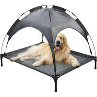 HKM-499219 Outdoor Portable Pet Bed with Canopy - Easy Assembly, Comfortable & Weather-Resistant, Ideal for Travel and Camping, Fits Pets up to 110 lbs