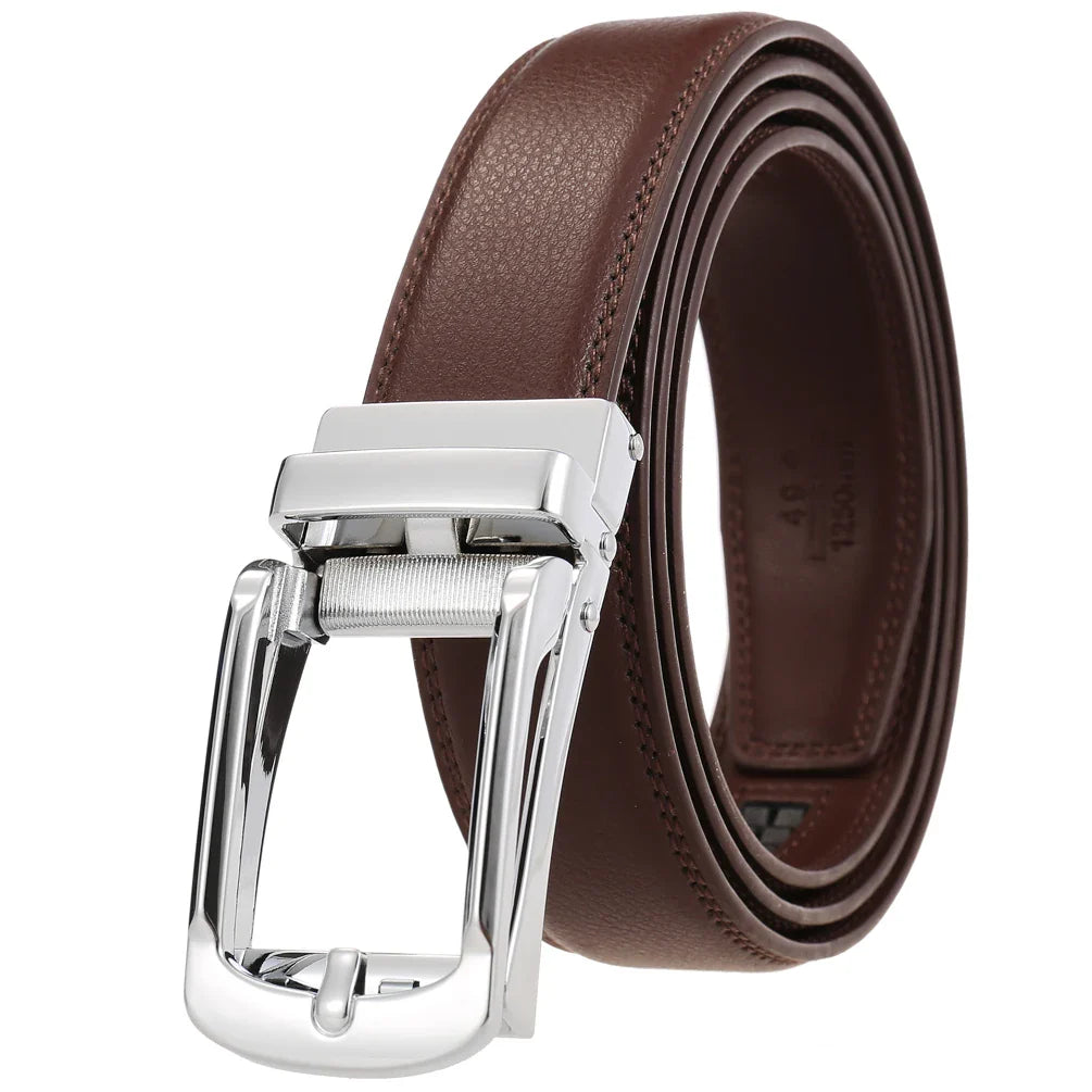 HKM-920467 Casual Leather Belt with Reverse Pull Buckle - Model LY33-23426-1